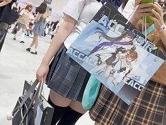 KFC_skirt_over_the_knee_socks_light_blue_underwear Japan's Seductive Sweetie Enjoyed Rough Clit Play Before Edge Sex Fun